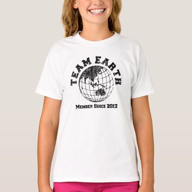 Camiseta Team Earth : Membro Desde 2012 Ásia Austrália Baby (Frente)