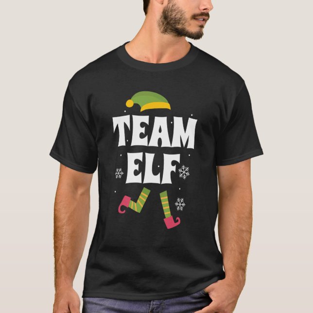 Camiseta Team Elf Family Group Matching Christmas Pajama Pa (Frente)