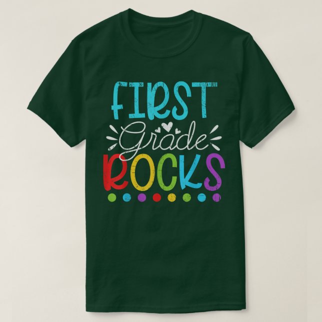 Camiseta Team First Grade Hello 1st Grade Rocks Back To Sch (Frente do Design)