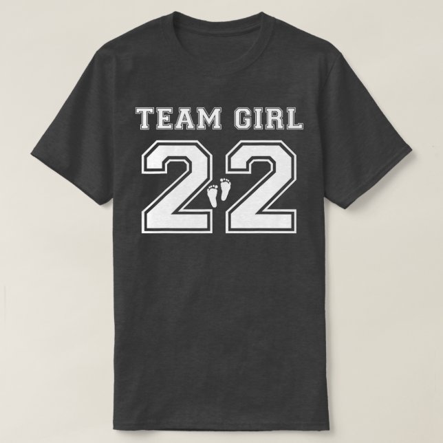 Camiseta Team Girl 2022 — Adoção do Chá de fraldas Rosa Rev (Frente do Design)