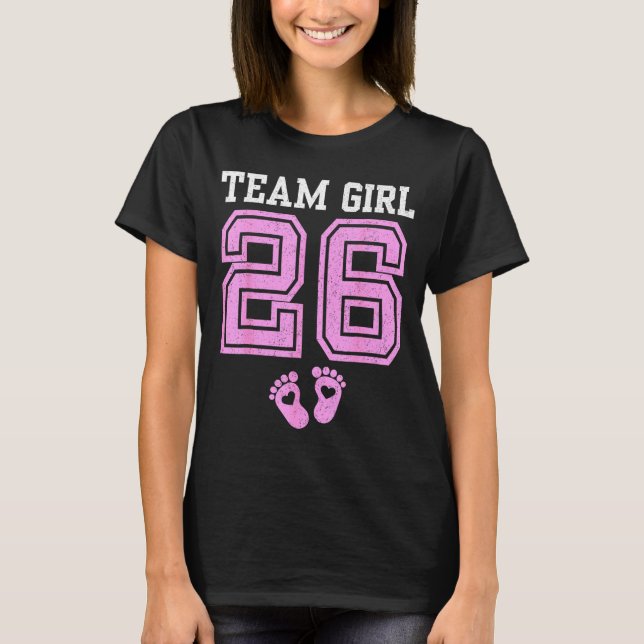 Camiseta Team Girl 2026 Gender Reveal Party Baby Announceme (Frente)