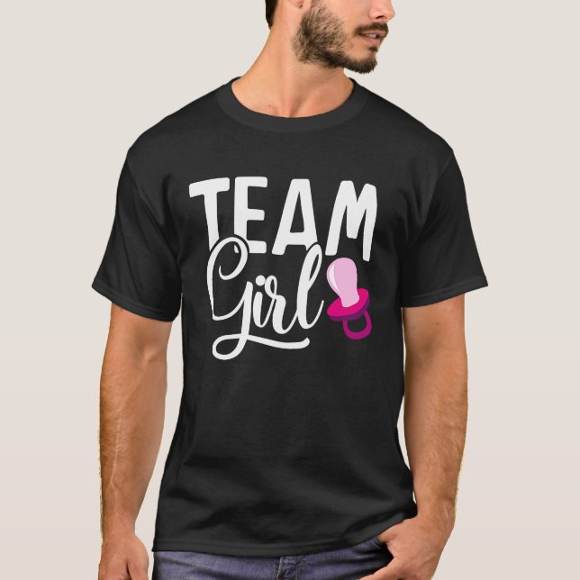 Camiseta team girl gender reveal  for mother and daddy (Frente)