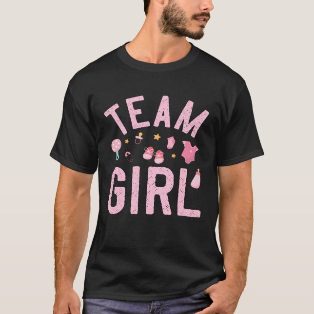 Camiseta Team Girl  Gender Reveal Party  for Mom and Dad (Frente)