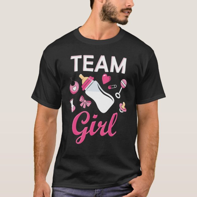 Camiseta Team Girl Gender Reveal Party Team Pink Baby Annou (Frente)
