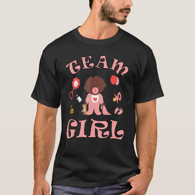 Camiseta Team Girl Gender Reveal Party Team Pink Baby Annou (Frente)