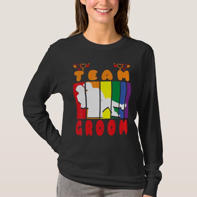 Camiseta Team Groom Husband Crew same gender love (Frente)