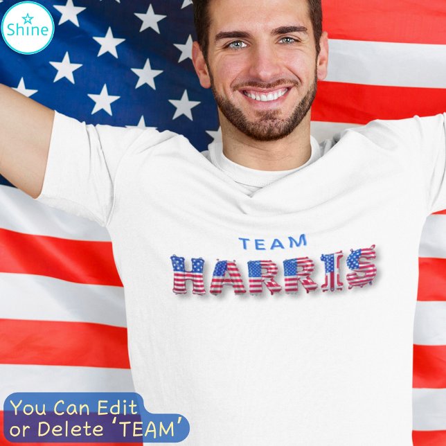 Camiseta TEAM HARRIS Kamala Harris - Letra Balão de Suporte (Criador carregado)