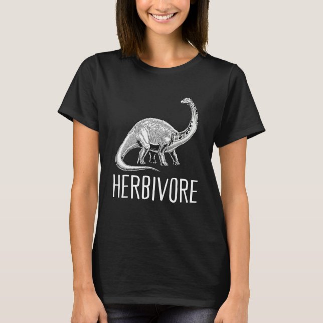 Camiseta Team Herbivore Vegan Brontosaurus Vegetarian Plant (Frente)