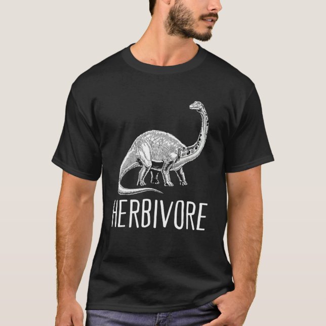 Camiseta Team Herbivore Vegan Brontosaurus Vegetarian Plant (Frente)