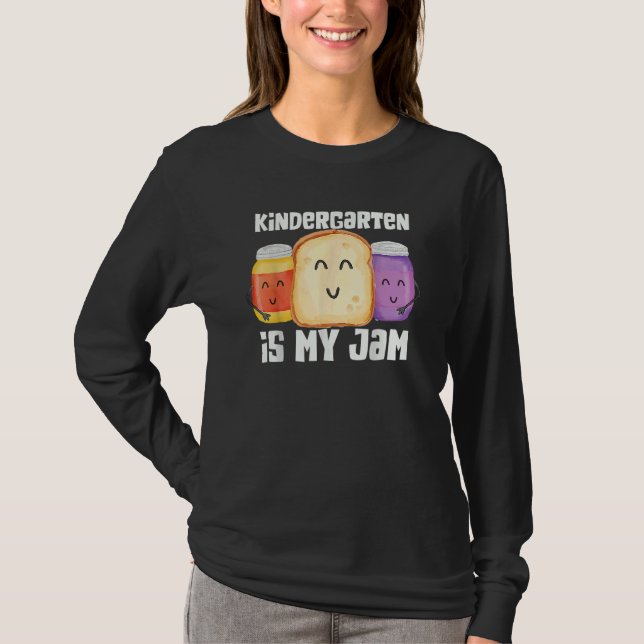 Camiseta Team Kindergarten Is My Jam Teacher Student Cute (Frente)