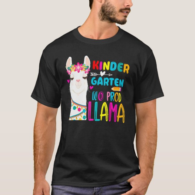 Camiseta Team Kindergarten Teacher Rainbow No Prob Llama 10 (Frente)