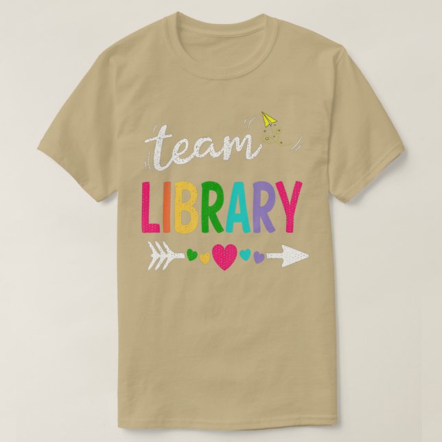 Camiseta Team Library Teacher Student Funny Back To School  (Frente do Design)