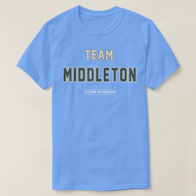 Camiseta Team Middleton Gift Sobrenome de Sobrenome da Famí (Frente do Design)