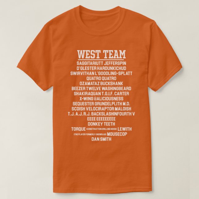 Camiseta TEAM OCIDENTAL - Bowl da Escola de East West (Frente do Design)
