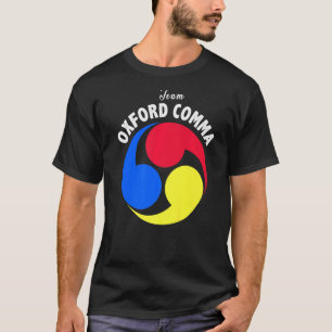 Camiseta Team Oxford Comma Engraçado Clube de Nerd de Gramá