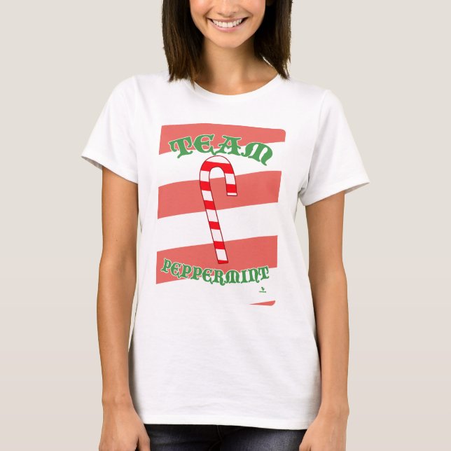 Camiseta Team Peppermint Funny Christmas Slogan Design (Frente)