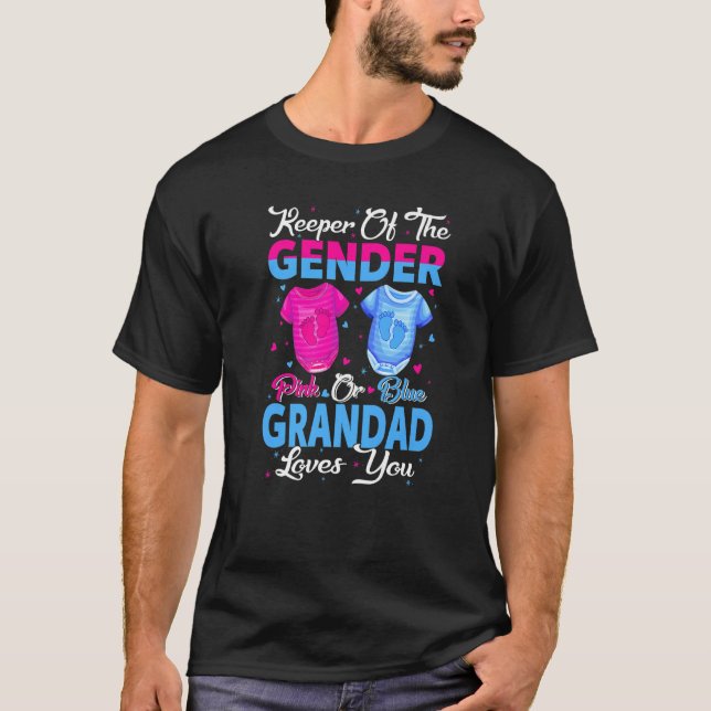 Camiseta Team Pink Or Blue Keeper Of The Gender Grandad Lov (Frente)