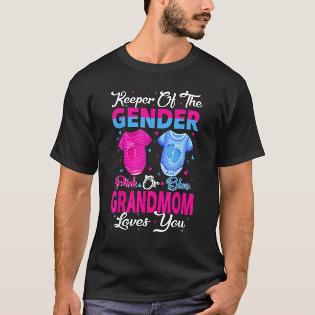 Camiseta Team Pink Or Blue Keeper Of The Gender Grandmom Lo (Frente)