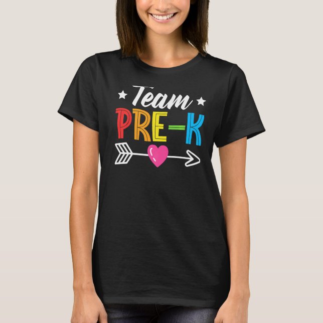 Camiseta Team Pre K Teacher Student Kids Back To School Gra (Frente)