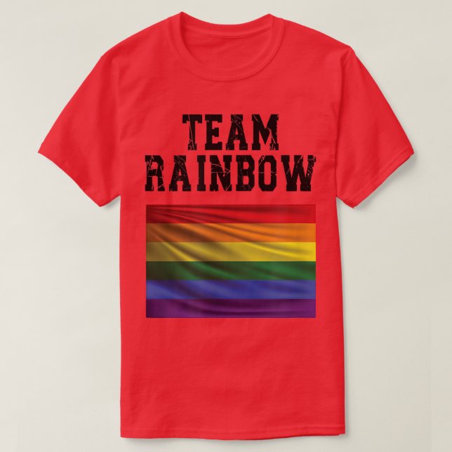 Camiseta Team Rainbow, LGBTQ, LGBT, Gay-Pride T-Shirt (Frente do Design)