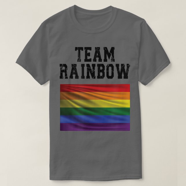 Camiseta Team Rainbow, LGBTQ, LGBT, GayPride  (Frente do Design)
