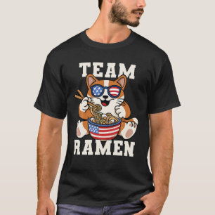 Camiseta TEAM RAMEN USA Cat Funny Kawaii Noodle
