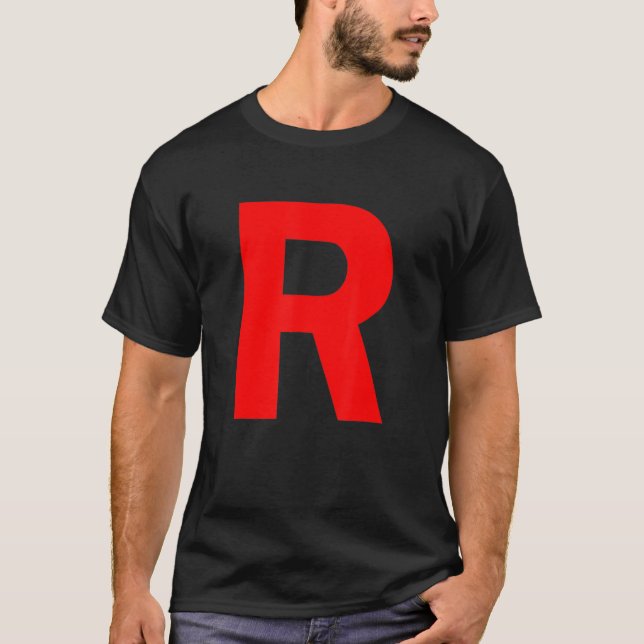 Camiseta Team Rocket Cosplay R Men Crianças Adultantes (Frente)