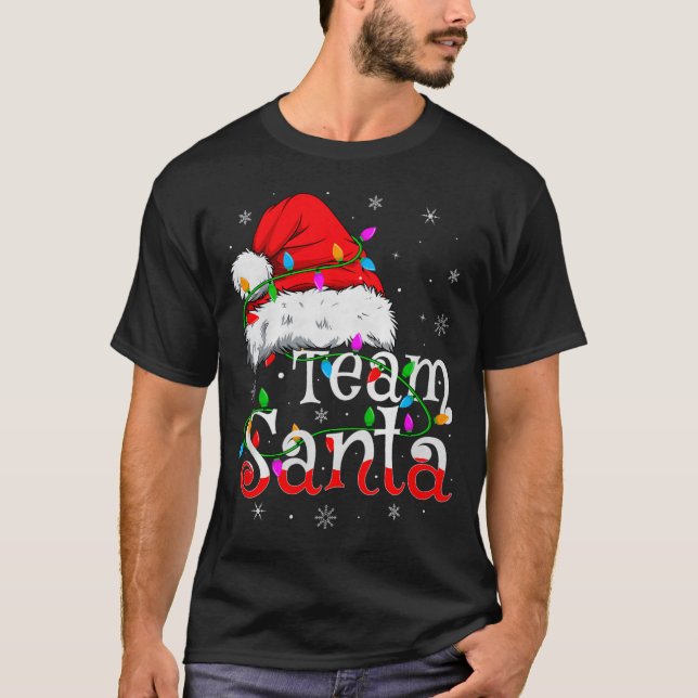 Camiseta Team Santa Xmas Pajamas Matching Family Group Chri (Frente)