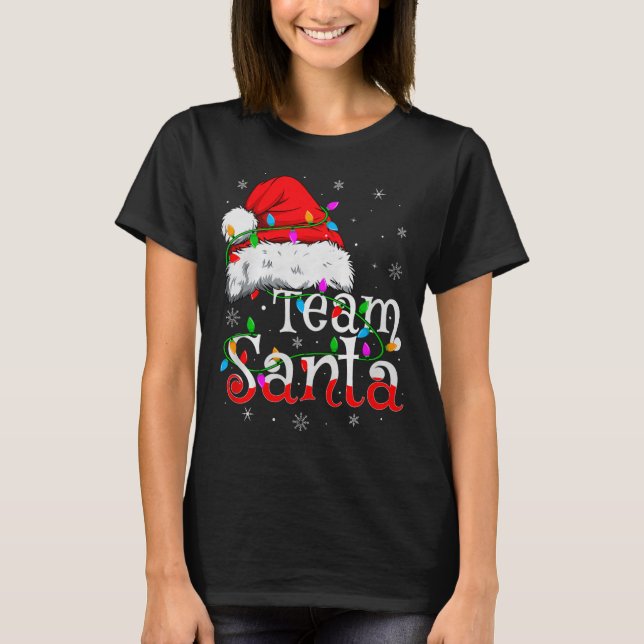 Camiseta Team Santa Xmas Pajamas Matching Family Group Chri (Frente)