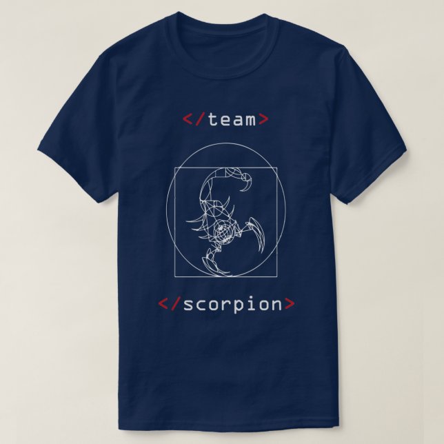 Camiseta Team Scorpion Da vinci Vitruvian Scorpion  (Frente do Design)