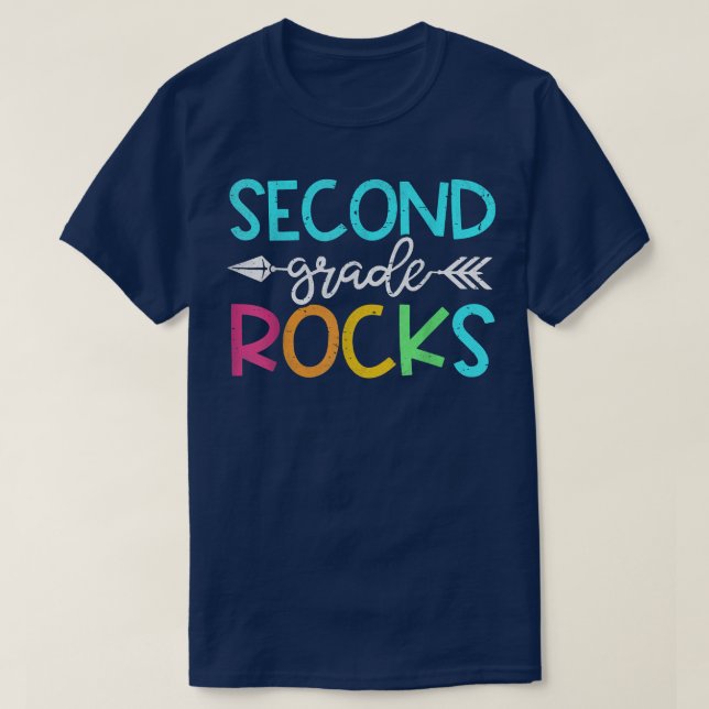 Camiseta Team Second Grade Funny Hello 2nd Grade Rocks Back (Frente do Design)