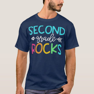 Camiseta Team Second Grade Funny Hello 2nd Grade Rocks Back