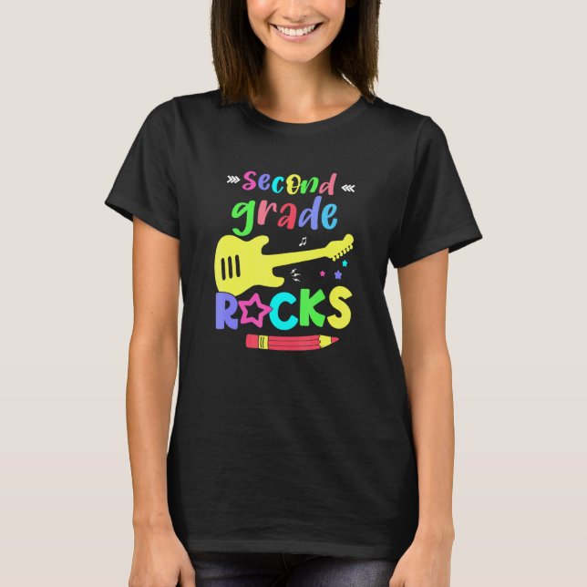 Camiseta Team Second Grade Hello 2nd Grade Rocks Back To Sc (Frente)