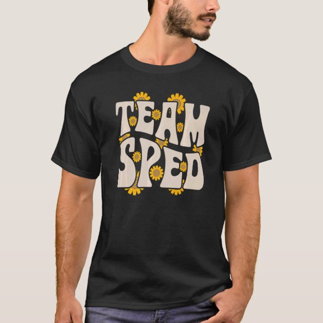 Camiseta Team SPED Teacher Special Education Sunflower Retr (Frente)