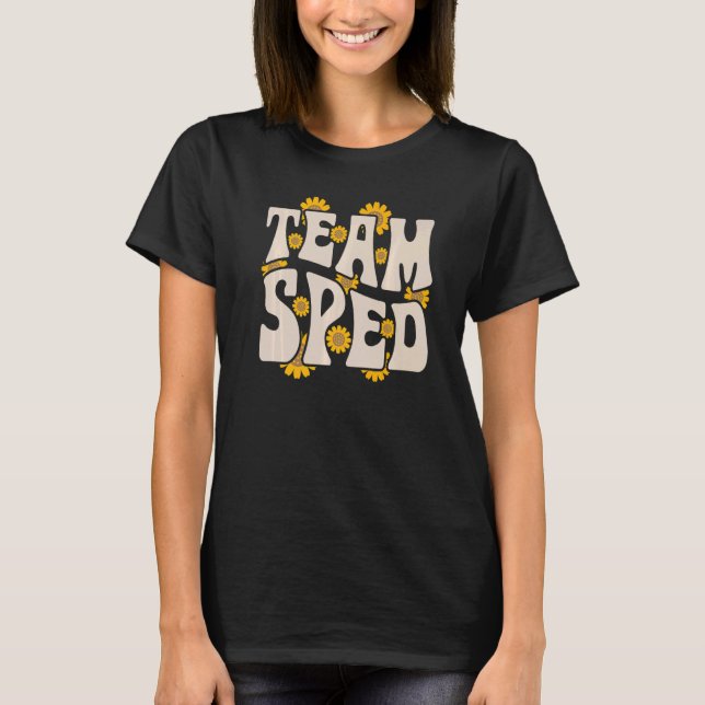 Camiseta Team SPED Teacher Special Education Sunflower Retr (Frente)