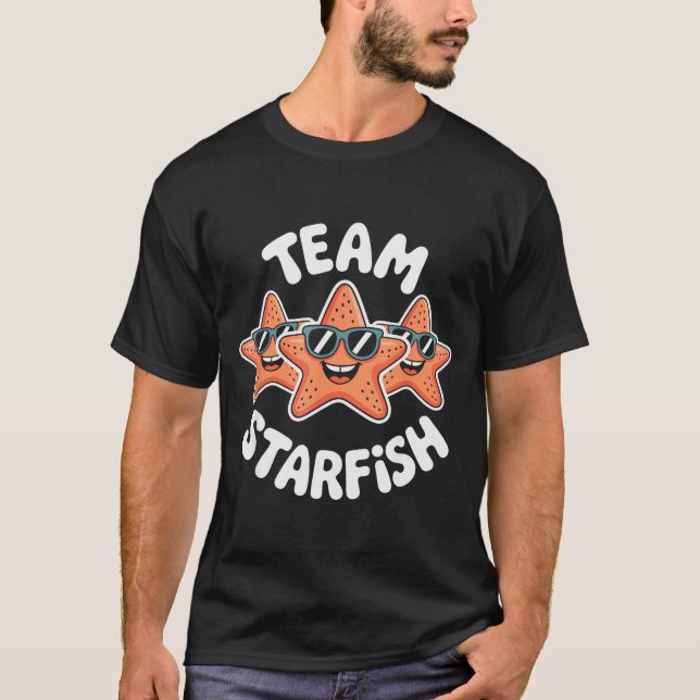 Camiseta Team Starfish Cool Sungles Ocean Cartoon Crew Funn (Frente)