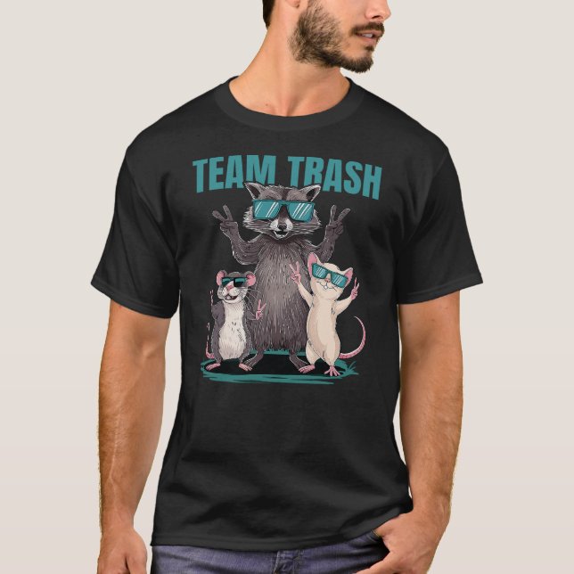 Camiseta Team Trash Opossum Raccoon Rat Animals Garbage Gan (Frente)