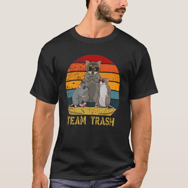 Camiseta Team Trash Opossum Raccoon Rat Funny Animals Garba (Frente)
