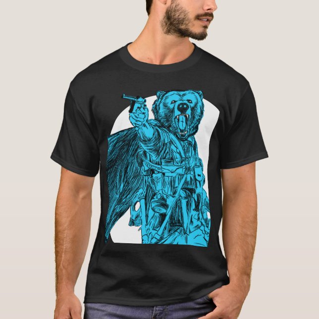 Camiseta #Teamb3ar - Azul do urso do campo de batalha (Frente)