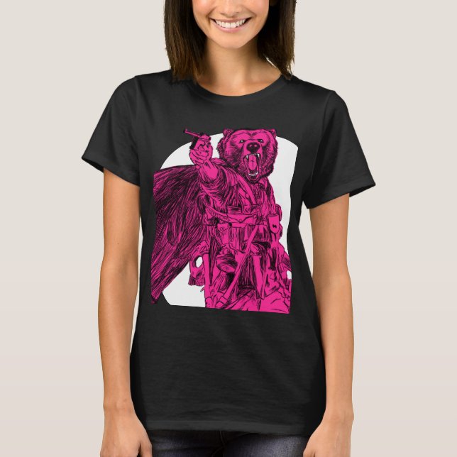 Camiseta #Teamb3ar - Rosa do urso do campo de batalha (Frente)