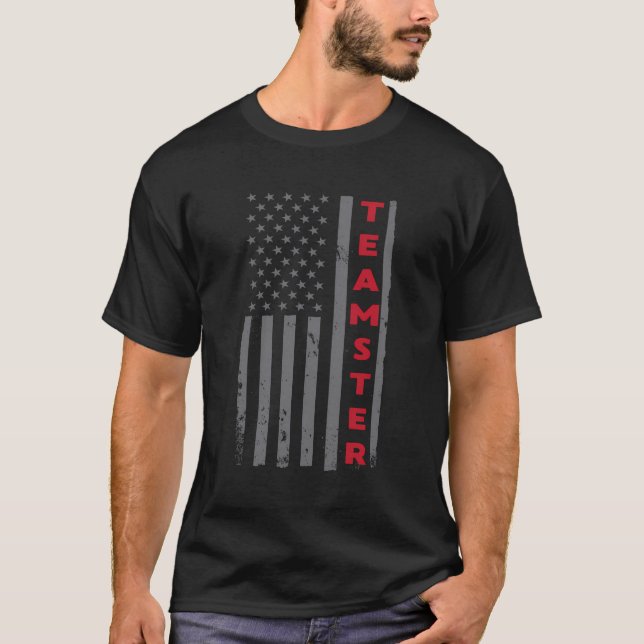 Camiseta Teamster American Flag Patriotic Truck Driver Us T (Frente)