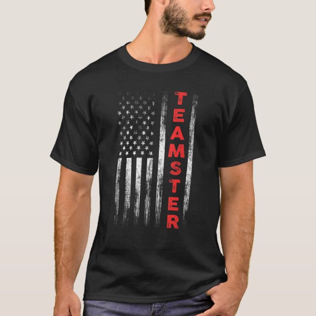 Camiseta Teamster American Flag Patriotic Truck Driver Us T (Frente)