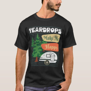 Camiseta Teardrop Trailers Me Faz Feliz Campanha Retro