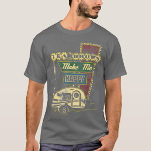 Camiseta Teardrop Trailers Me Faz Feliz Campanha Retro