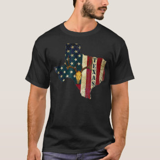 Camiseta Teas Deer Hunting T  Gift Deer Skull USA Flag Hunt