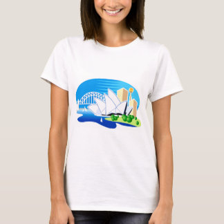 Camiseta Teatro da ópera e ponte de Sydney