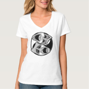 Camiseta Teatro de Comédia e Tragédia Máscara Yin Yang Desi