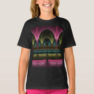 Camiseta Teatro de Fantasia, Arte Fractal Abstrata Colorida