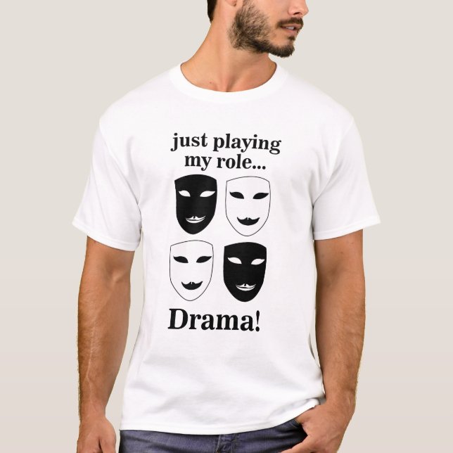 Camiseta Teatro de Máscara de Teatro Drama Engraçado (Frente)