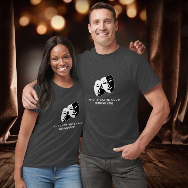 Camiseta Teatro Drama Club Máscara Nome de Thespian Persona (Criador carregado)